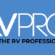 RV Pro logo on a blue background with the tagline 'FOR THE RV PROFESSIONAL' beneath it