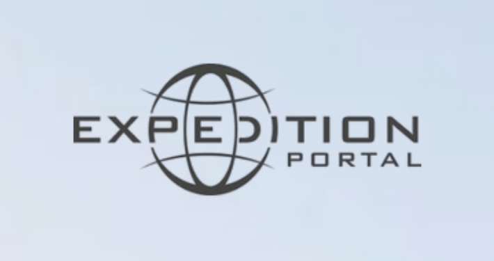 expedition-portal-1 | Tiger Adventure Vehicles | Tiger Adventure Vehicles Expedition Portal logo with a stylized globe and bold lettering on a pale blue background