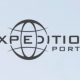 Expedition Portal logo with a stylized globe and bold lettering on a pale blue background